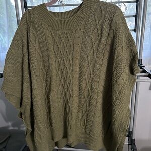 J. Crew Olive Green Cable Knit Sweater